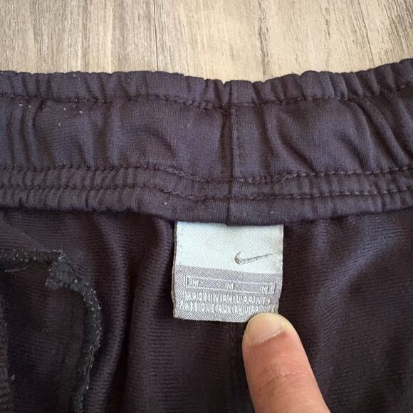 Vintage Nike Track Pants Mens Size M Black Striped Swishy Ankle Zips Y2K Worn - Picture 5 of 7
